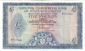 National Commercial Bank Of Scotland 5 Pounds,  4. 1.1968